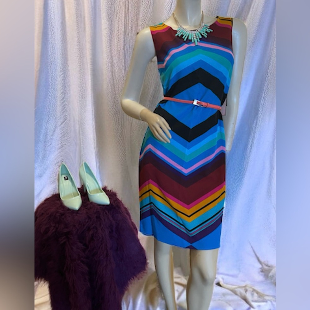 Multicolor Patterned Dress